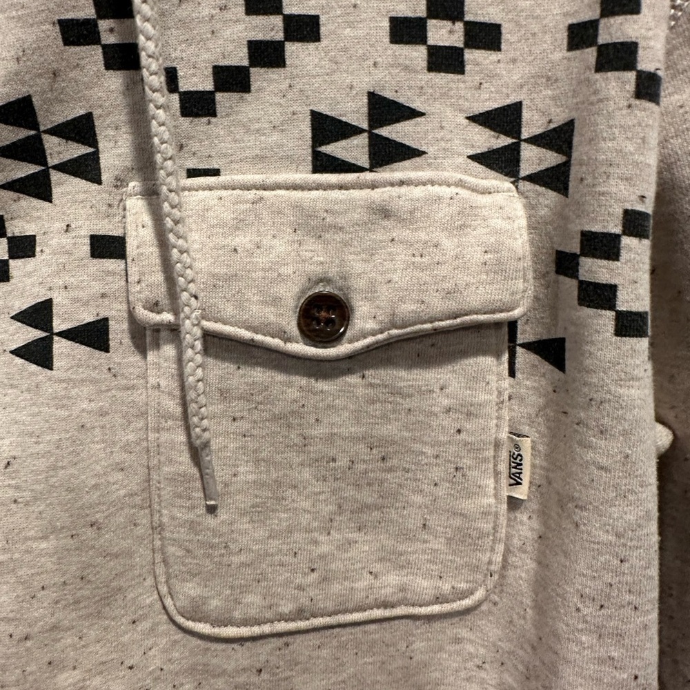 Vans Men's Beige Hoodie with Black Logo - Picture 4 of 5